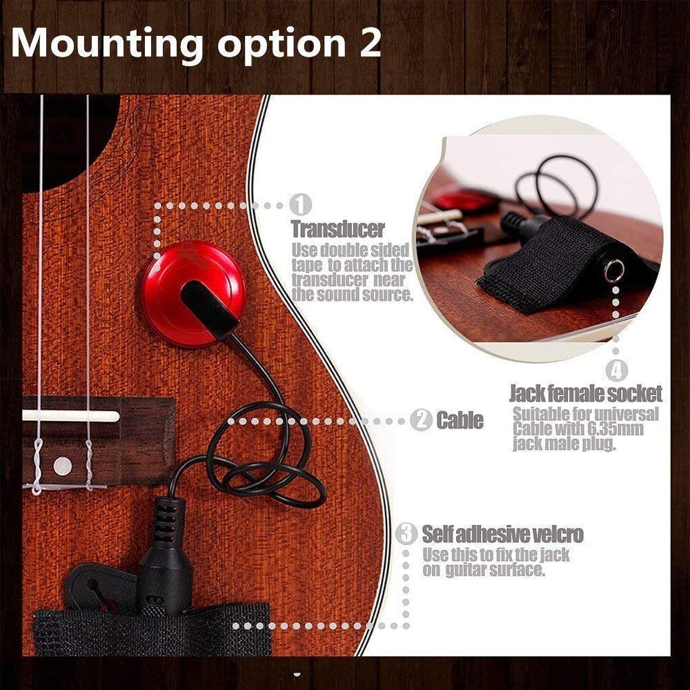Artibetter Micro Contact piezo pour Guitare Violon Banjo Oud Ukulele Mandoline Violoncelle 