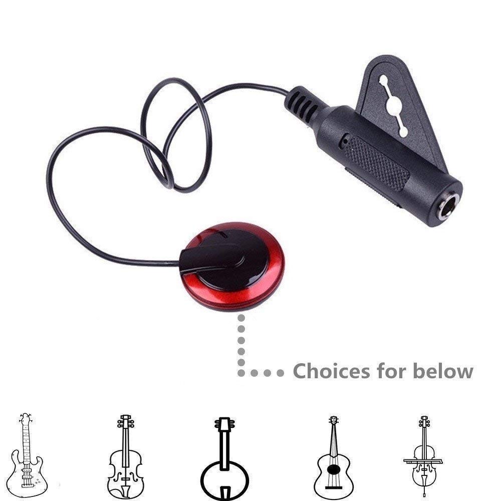 Violin Guitar Pickup Banjo Mandolin Piezo Contact Microphone Transducer Pickups for Guitar Cello and More Pick up Clear and Accurate Sound Ukulele OUD 